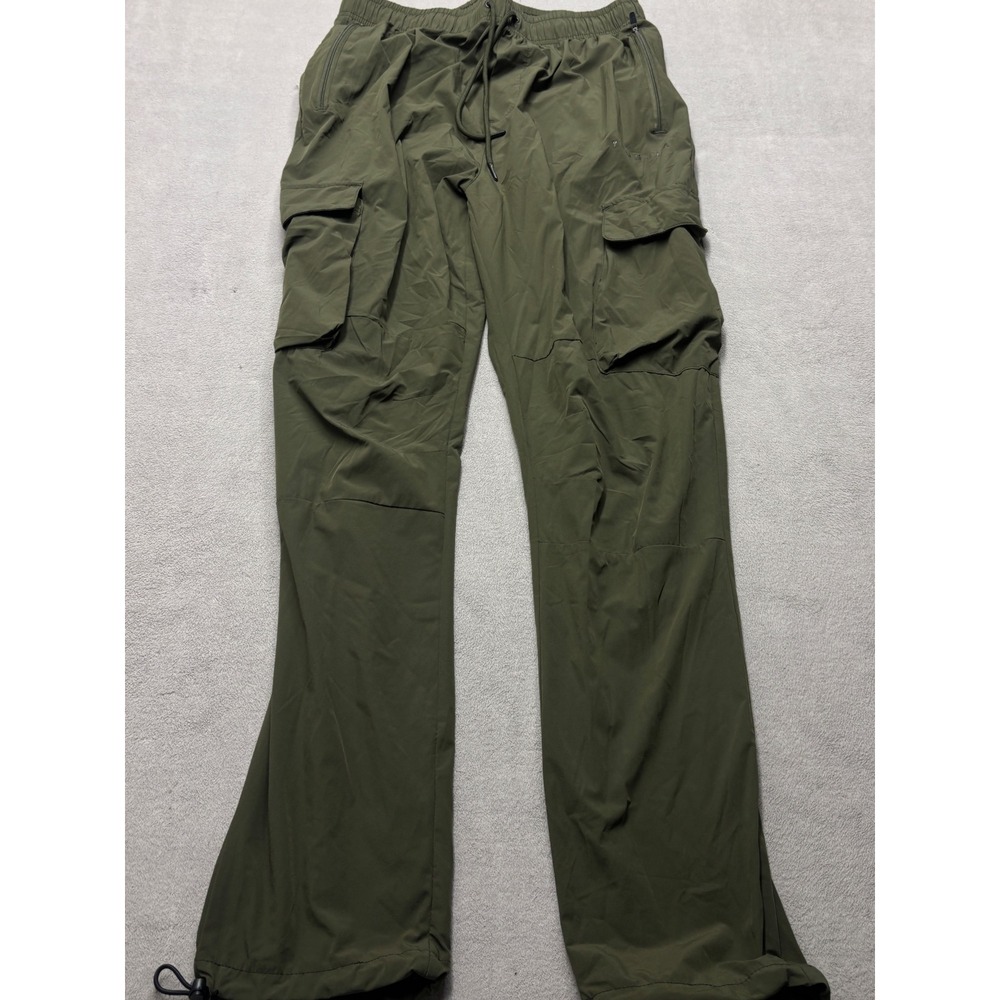 YoungLA Mens Large Olive Green Cargo Pants Lightweight Techwear Joggers Gym
